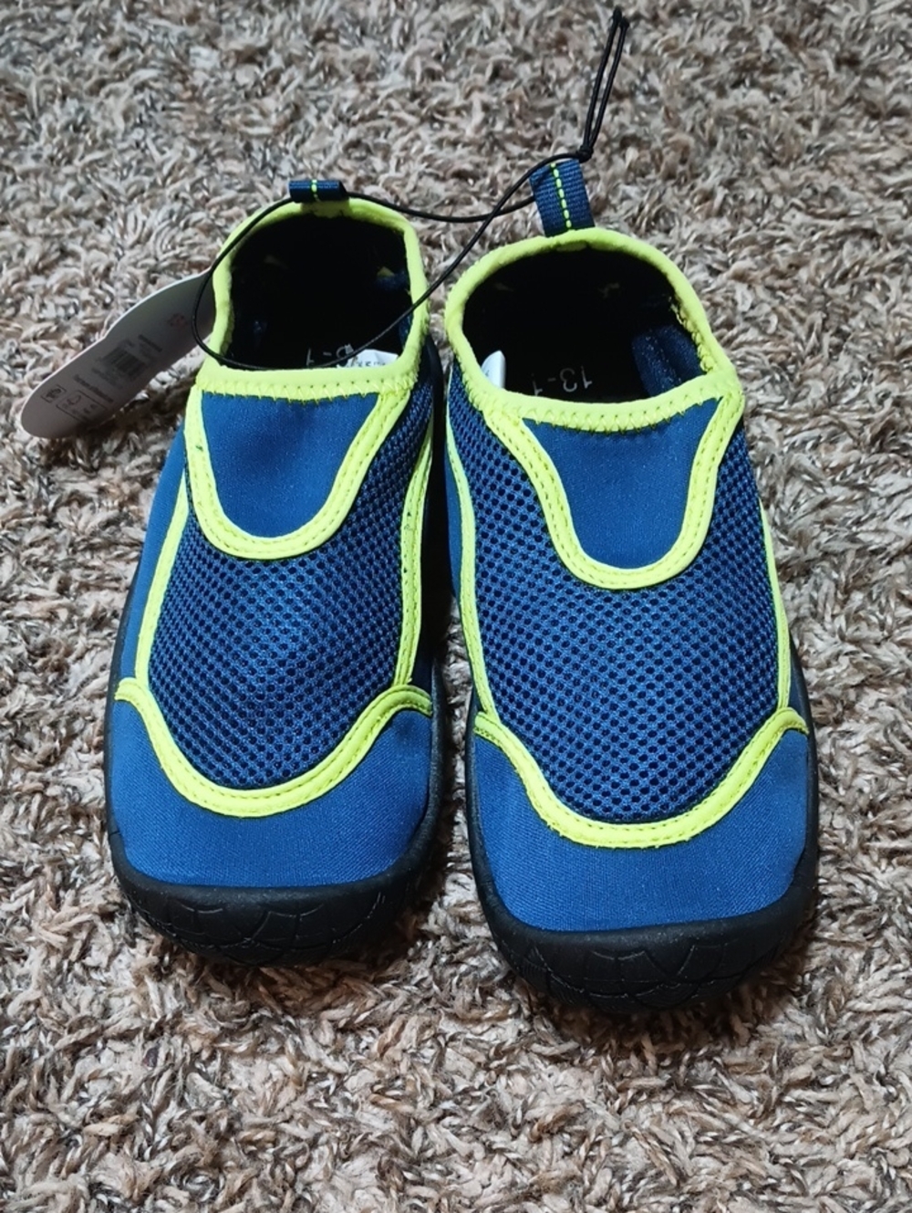 #. NIB Wonder Nation Boys Navy Lime Water Shoes. Size: 13-1